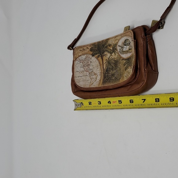 Jeon Los Angeles Genuine Leather Brown Clutch Sachel Handbag Palm Tree Purse - Picture 12 of 12